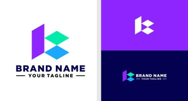 K harfi logo monogram jeometrik alışılmadık model verimliliği