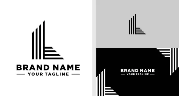 Lettre Logo Élégance Ligne Monogramme Éditable — Image vectorielle