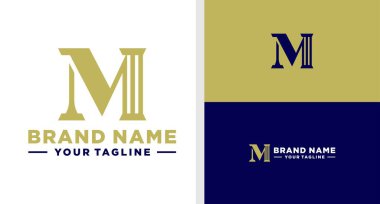 M harfi logo renkli monogram luxury düzenlenebilir.