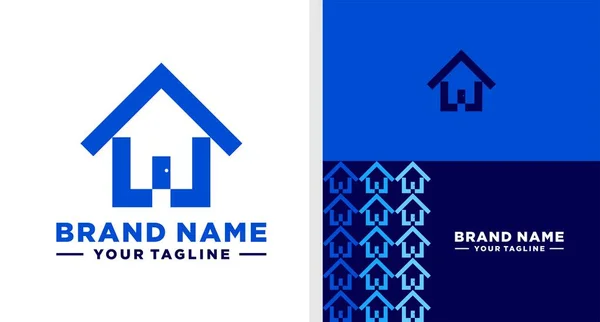 Pozwól Logo Home Negative Space Simple Editable — Wektor stockowy