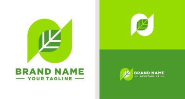 LETTER N LOGO LEAF NEGATIVE SPACE EDITABLE