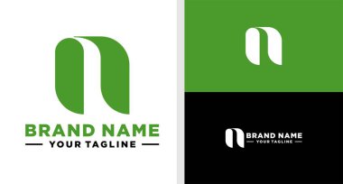 LETTER N LOGO LEAF MONOGRAM LOWERCASE SIMPLE EDITABLE