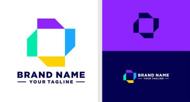 Logo Monogram 'ın Jeometrik Basit Düzenlenebilir Mektup