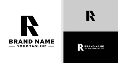 R harfi logo monogram basit verimlilik.