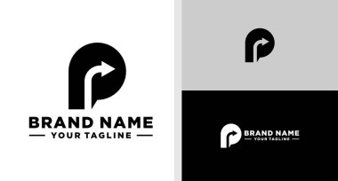 P harfi logo oku basit verimlilik.