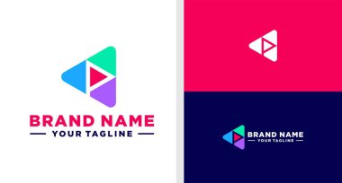 P harfi logo üç aşamalı negatif uzay verimliliği