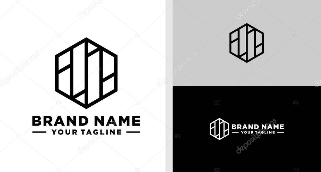 LETTER DP LOGO MONOGRAM HEXAGONAL EDITABLE