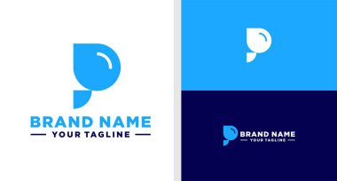 P harfi, su damlatılabilir logo.