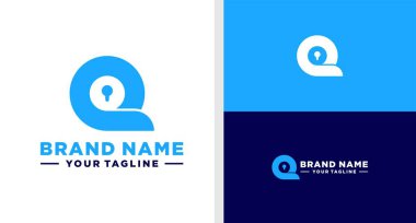 Q harfi logo kilitlenmesi Negatif uzay verimi