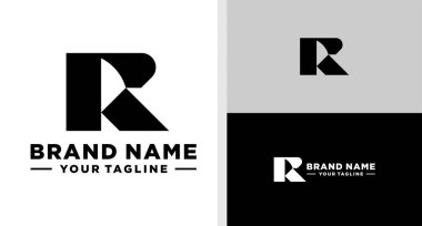 R logosu monogram jeometrik verimlilik