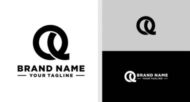Q harfi logosu monogram. Sıra dışı.