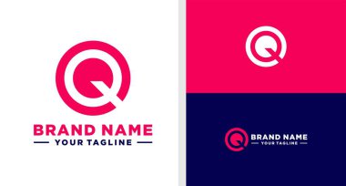 Q harfi logo monogram olumsuz uzay verimliliği