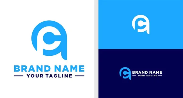 Logo Monogram Circle Bold Editable — Stockvektor