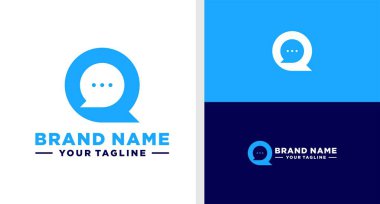 Q harfi logo baloncuğu Chat Negatif Uzay Yapılabilir