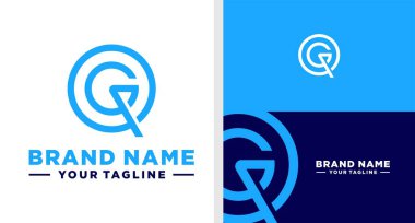 QG Logo Monogram Çember Çizgisi Düzenlenebilir