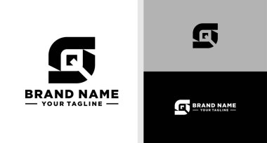 SQ logosu monogram jeometrik verimlilik