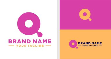 Q harfi logo. Sevimli, yapılabilir.