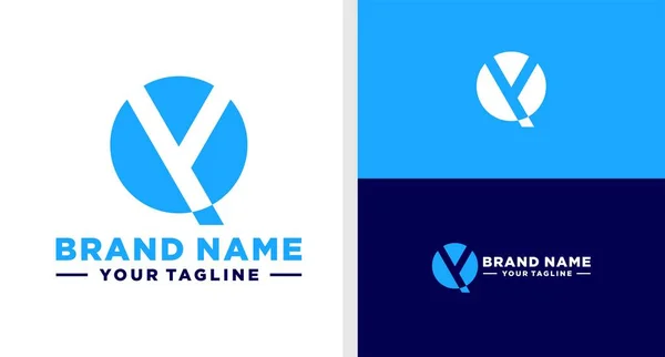 Logo Monogram Bold Negative Space Editable — Stock Vector
