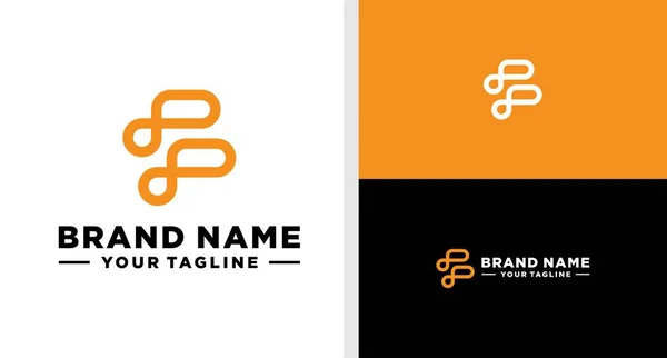 Logo Logo Infinity Line Monogram Editable — 图库矢量图片
