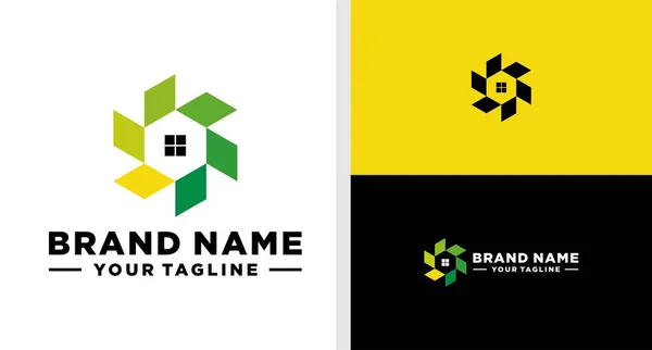 Logo Painel Solar Home Simplo Geométrico Editável —  Vetores de Stock