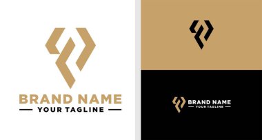 LETTER F LOGO DIAMOND LUXURY MONOGRAM EDITABLE