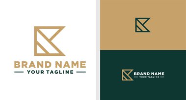 LETTER K LOGO MONOGRAM LUXURY LINE EDITABLE