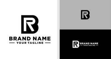 BR logosu monogram Negatif Uzay Basit Düzenlenebilir