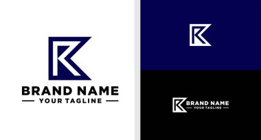KR logosu monogram Negatif SPAVE Jeometrik Düzenlenebilir