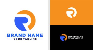 Ro logosu monogram döngüsü Negatif Uzay Düzenlenebilir