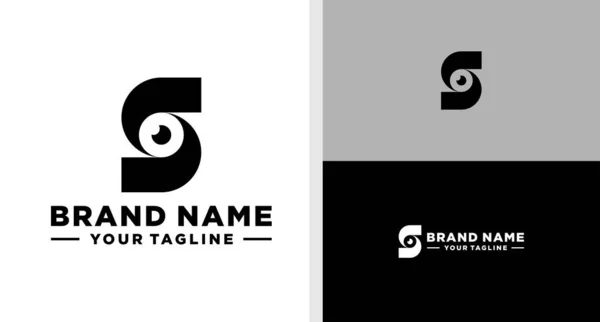 Letter Logo Eye Negative Space Editable — Archivo Imágenes Vectoriales