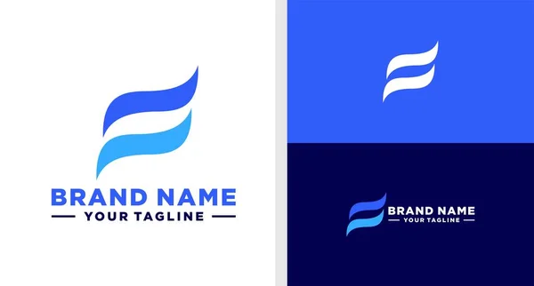 Letter Logo Monogram Wave Simple Editable — Image vectorielle