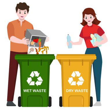 Organik inorganik çöp geri dönüşüm kutusu