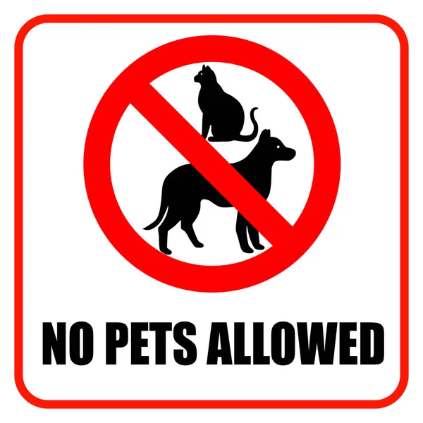 Keine Haustiere Erlaubt Zeichen Mit Warntext — Stockvektor