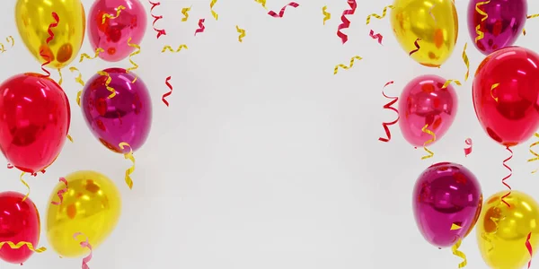 Kleurrijke Rode Toon Ballonnen Zweven Voor Party Celebrations Space Voor — Stockfoto