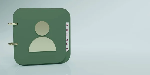 Green Address Book Icon Copy Space Texts Messages Isolated Light — 스톡 사진