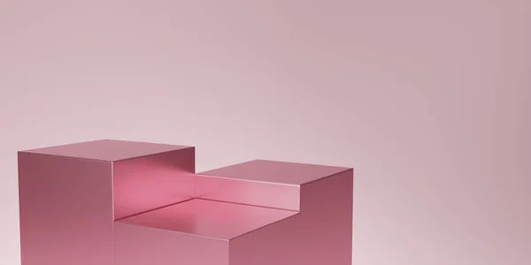 带有工作室背景图的粉色和渐变背景 3D渲染粉色空白显示或清洁房间用于展示产品 平台展示或展示的最低限度模型 3D渲染 — 图库照片