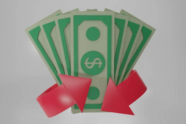 Render Cash Back Icon Dollar Cash Sign Isolate Soft Beige — Foto de Stock