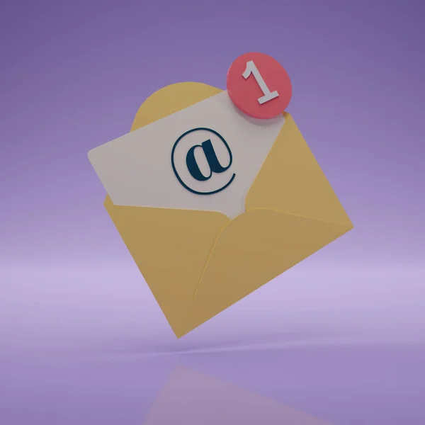 Yellow Mail Mail Isolated Purple Background Mail Envelope Icon Mail — стоковое фото