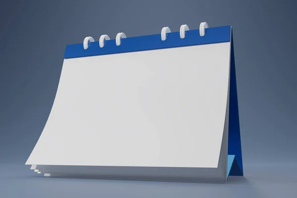 Візуалізація Мінімальних Піктограм Нотаток Синій Паперовий Календар Ізольований Синьому Фоні — стокове фото