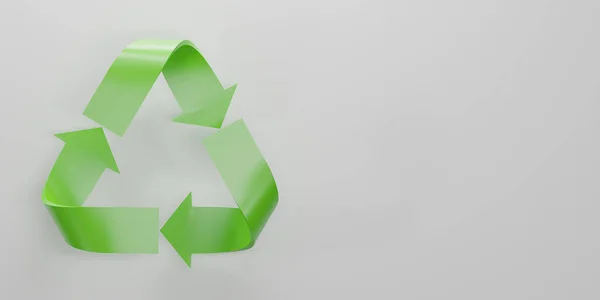 Renderizar Verde Icono Reciclaje Reciclar Símbolo Aislado Sobre Fondo Blanco — Foto de Stock