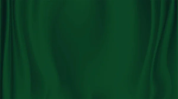 Abstract Green Silk Vector Background Luxury Green Cloth Liquid Wave — Stock Vector