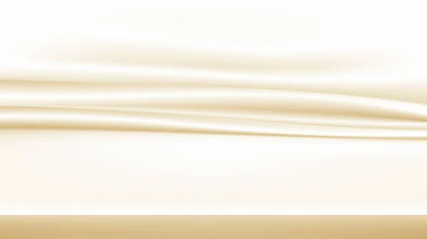 Abstract Gouden Zijde Vector Achtergrond Luxe Witte Doek Vloeibare Golfabstract — Stockvector