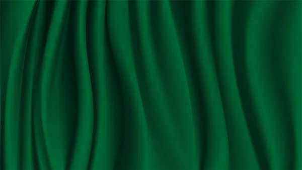 Fundo Vetorial Abstrato Pano Verde Luxo Onda Líquida Fundo Textura — Vetor de Stock