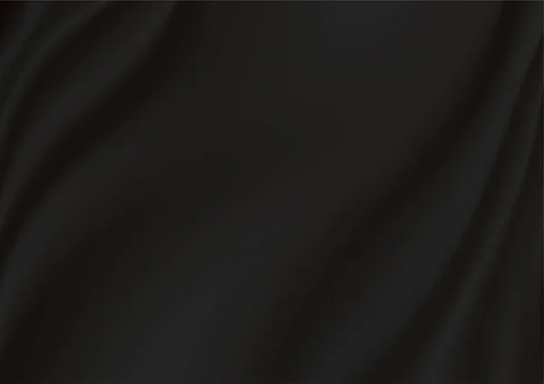 アブストラクト黒絹ベクトル背景高級布や液体波アブストラクト生地の質感の背景 布の柔らかい波 サテン シルク 滑らかなエレガントな綿のケース 滑らかなリップル材料 — ストックベクタ