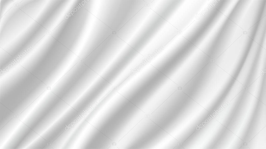 Purple flying silk fabric on white background. Vector purple silk.red curtain.