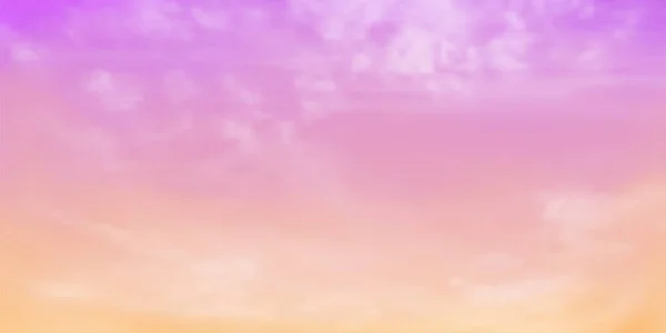 Panorama Cielo Claro Púrpura Naranja Amarillo Detalle Nube Blanca Con — Vector de stock