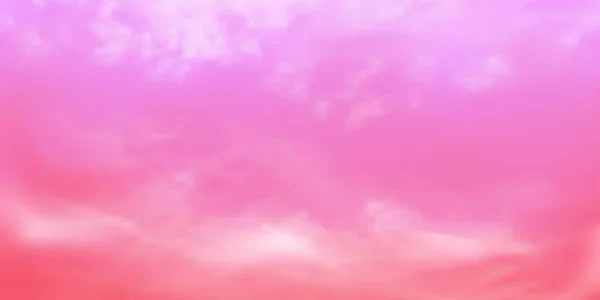 Panorama Klarer Rosa Bis Roter Himmel Und Weiße Wolkendetails Mit — Stockvektor