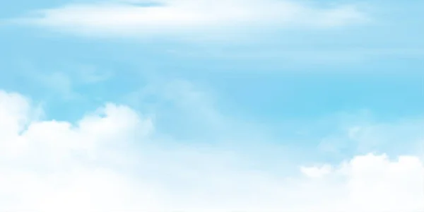 Panorama Heldere Blauwe Lucht Witte Wolk Detail Met Kopieerruimte Sky — Stockvector