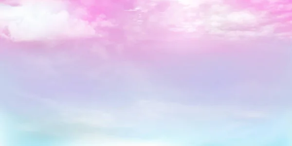 Panorama Cielo Azul Rosa Claro Detalle Nube Blanca Con Espacio — Vector de stock