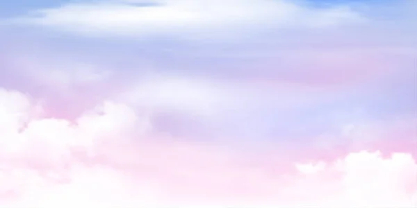 Panorama Cielo Púrpura Claro Detalle Nube Rosa Con Espacio Copia — Vector de stock